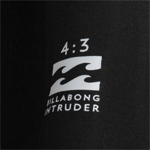 2022 Billabong Hommes Intruder 4/3mm Back Zip Combinaison Noprne F44M94 - Black